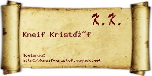 Kneif Kristóf névjegykártya
